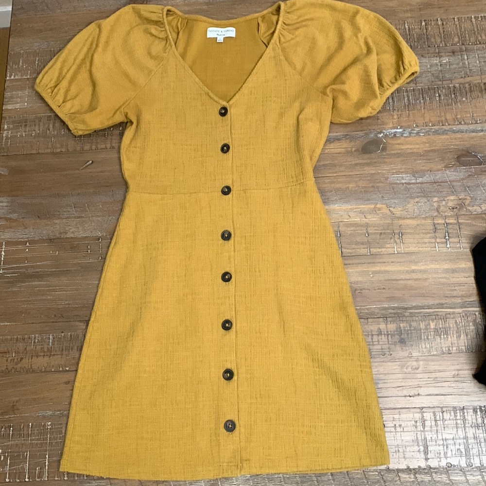Madewell Texture & Thread Puff Sleeve Dress size medium